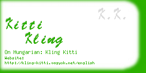 kitti kling business card